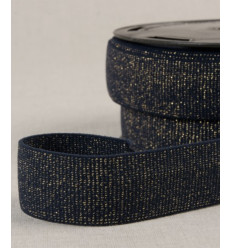 Elastique rayures lurex or 30 mm
