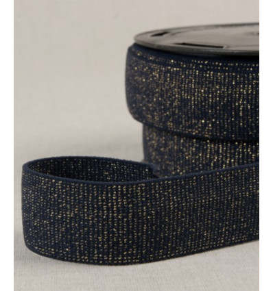 Elastique rayures lurex or 30 mm