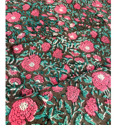 Tissu Sakura on blue by Kokka