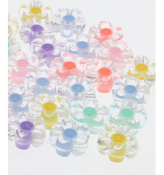 Lot de perles petits fleurs margueritte en acrylique (20pcs)