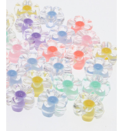 Lot de perles petits fleurs margueritte en acrylique (20pcs)