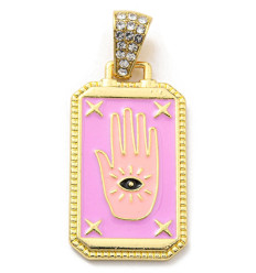 Pendentif oeil articulé + zircon vert