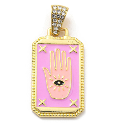 Pendentif oeil articulé + zircon vert