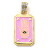Pendentif oeil articulé + zircon vert