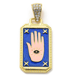 Pendentif oeil articulé + zircon vert