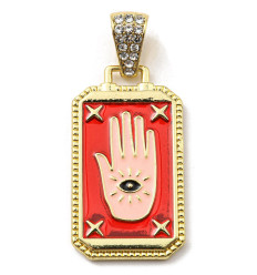 Pendentif oeil articulé + zircon vert