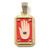 Pendentif oeil articulé + zircon vert