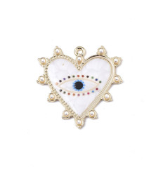 Pendentif oeil articulé + zircon vert