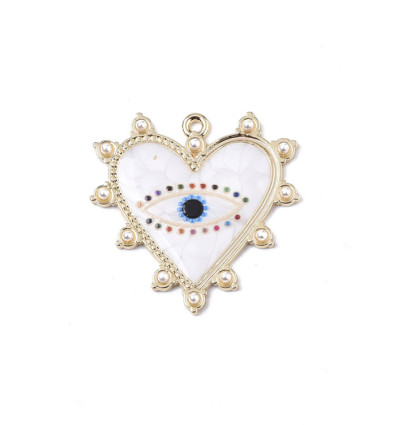 Pendentif oeil articulé + zircon vert