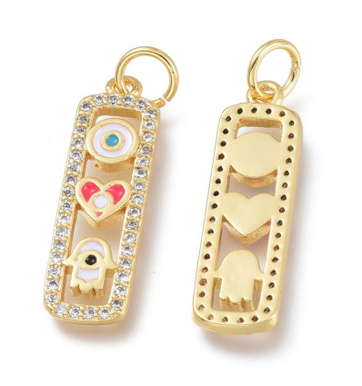Pendentif oeil articulé + zircon vert