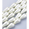 Chapelet 10mm perles de verre couleur nacre