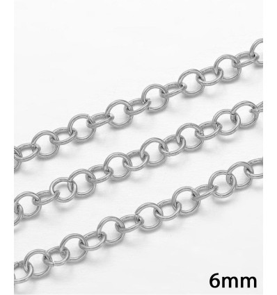 6mm - Anneaux brisé rond - acier inoxydable (10pcs)