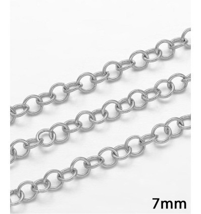 7mm - Anneaux brisé rond - acier inoxydable (10pcs)