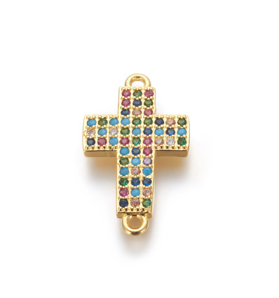 Pendentif oeil articulé + zircon vert