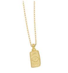 Pendentif rectangulaire oeil ethnic avec grains