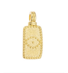 Pendentif rectangulaire oeil ethnic avec grains