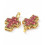 Pendentif grosse croix + zirconium rose