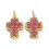 Pendentif grosse croix + zirconium rose
