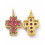 Pendentif grosse croix + zirconium rose