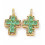 Pendentif grosse croix + zirconium vert