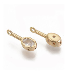 Pendentif zircon ovale sur tige