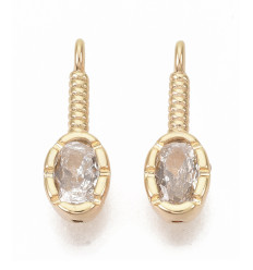 Pendentif zircon ovale sur tige