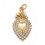 Pendentif gros coeur ex-voto avec zircons