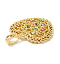 Pendentif grosse coeur + zirconium multicolore