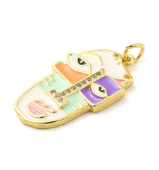 Pendentif visage émaillé
