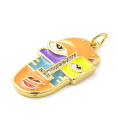 Pendentif visage émaillé