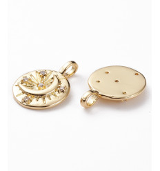 Pendentif médaille lune gravée