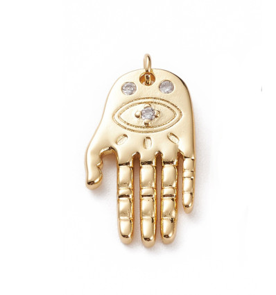 Pendentif main + oeil gravé