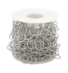 Chaine grands anneaux diamantés rond acier inoxydable (10cm)