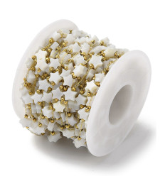 Chaine étoiles nacrées blanches (10cm)