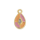 Pendentif goutte émaillée orange/rose