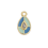 Pendentif goutte émaillée vert/bleu