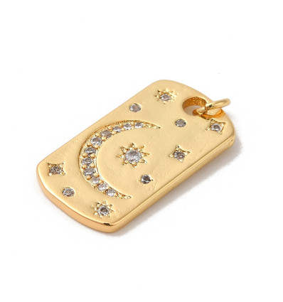 Pendentif oeil articulé + zircon vert