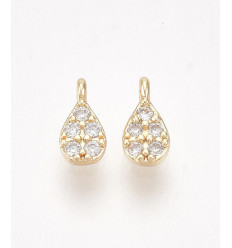 Pendentif petite goutte avec 11 zircons blancs