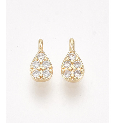 Pendentif mini goutte avec 5 zircons blancs