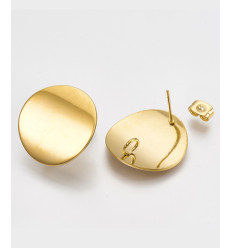 Support rond ondulé brossé pour boucles d'oreilles (2pcs)