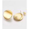 Support rond ondulé brossé pour boucles d'oreilles (2pcs)