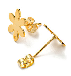 Support rond ondulé brossé pour boucles d'oreilles (2pcs)