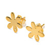 Support rond ondulé brossé pour boucles d'oreilles (2pcs)