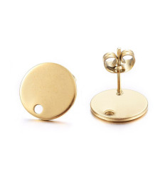 Support rond ondulé brossé pour boucles d'oreilles (2pcs)