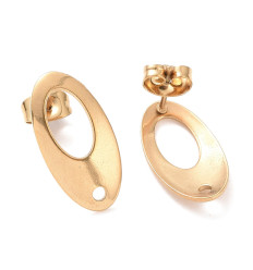 Support rond ondulé brossé pour boucles d'oreilles (2pcs)