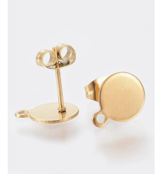 Support rond ondulé brossé pour boucles d'oreilles (2pcs)