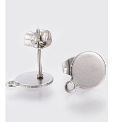 Support rond ondulé brossé pour boucles d'oreilles (2pcs)