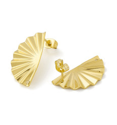 Support rond ondulé brossé pour boucles d'oreilles (2pcs)