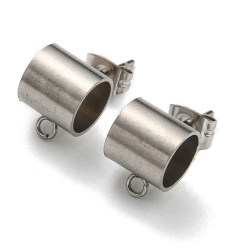 Support rond ondulé brossé pour boucles d'oreilles (2pcs)