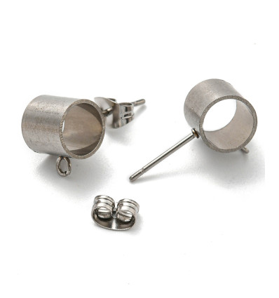 Supports boucles d'oreilles en acier (2pcs)